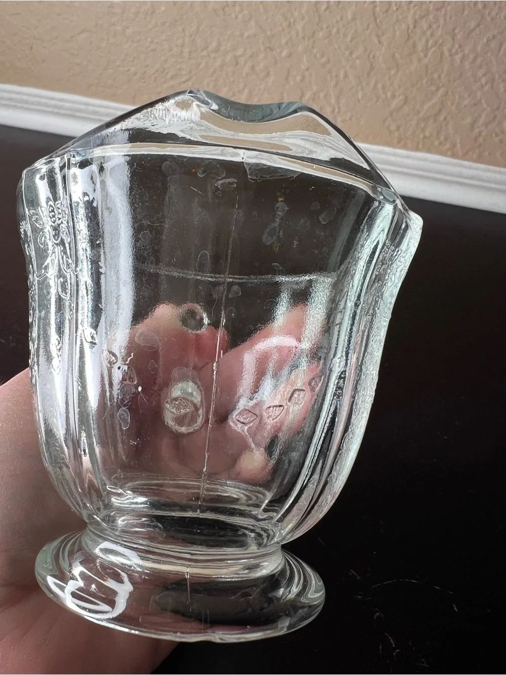 Vintage 1930s Federal Glass Madrid Clear Depression Glass Footed Creamer